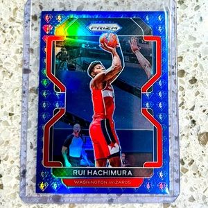 RUI HACHIMURA PRIZM CARD 75th ANNIVERSARY BLUE DIAMOND WIZARDS NBA